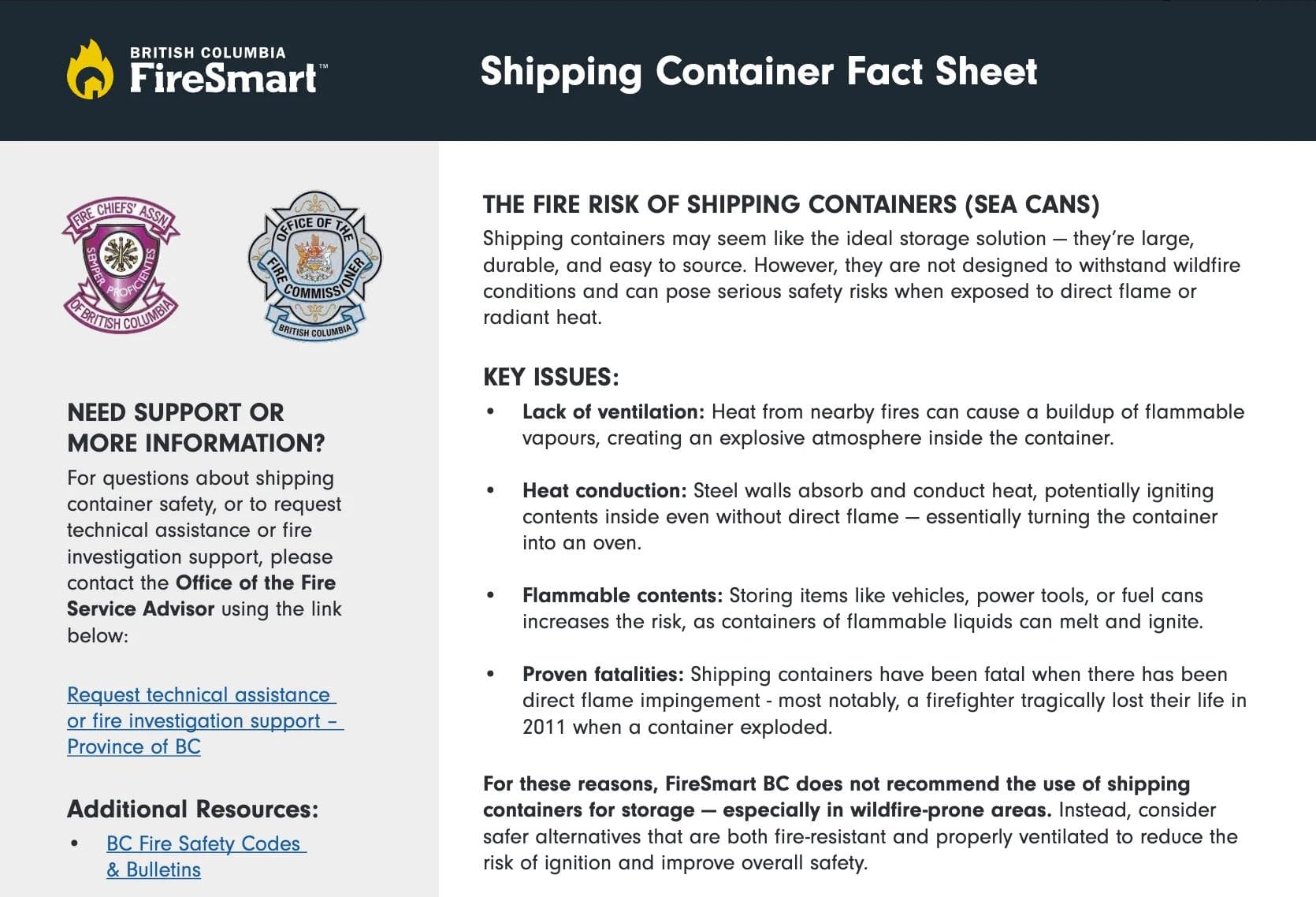 Shipping Container Fact Sheet
