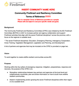 Community FireSmart and Resiliency Committee Terms of Reference