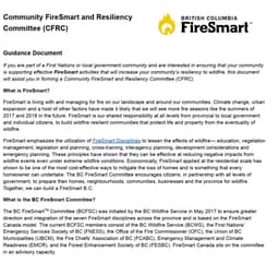 Community FireSmart and Resiliency Committee Guidance