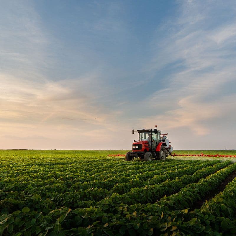 Tractor driving in a farmer's field