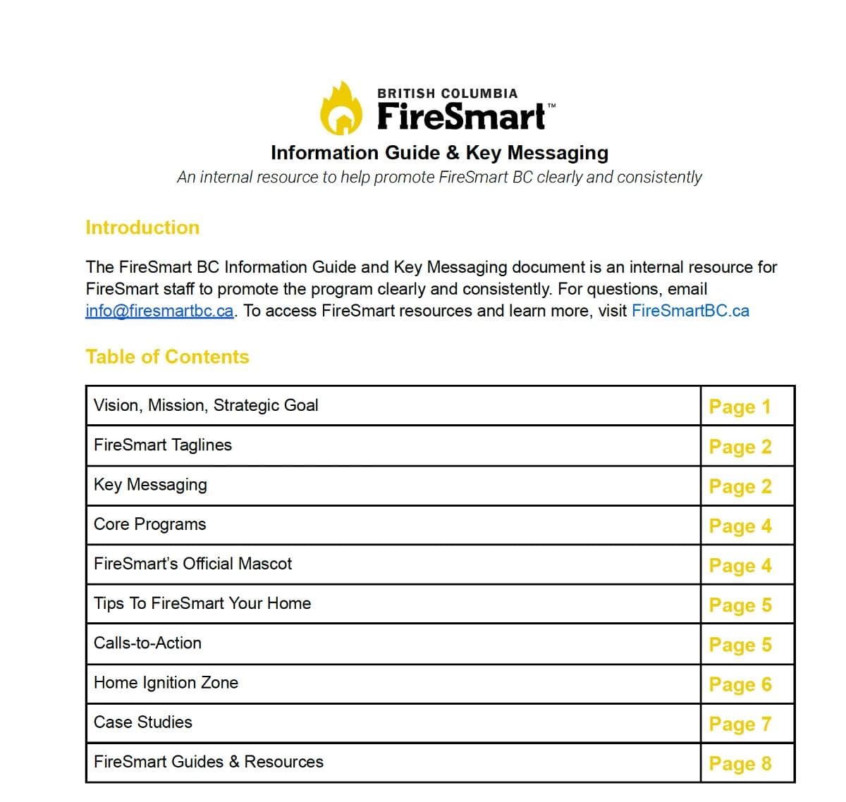 FireSmart BC Key Messaging