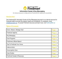FireSmart BC Key Messaging